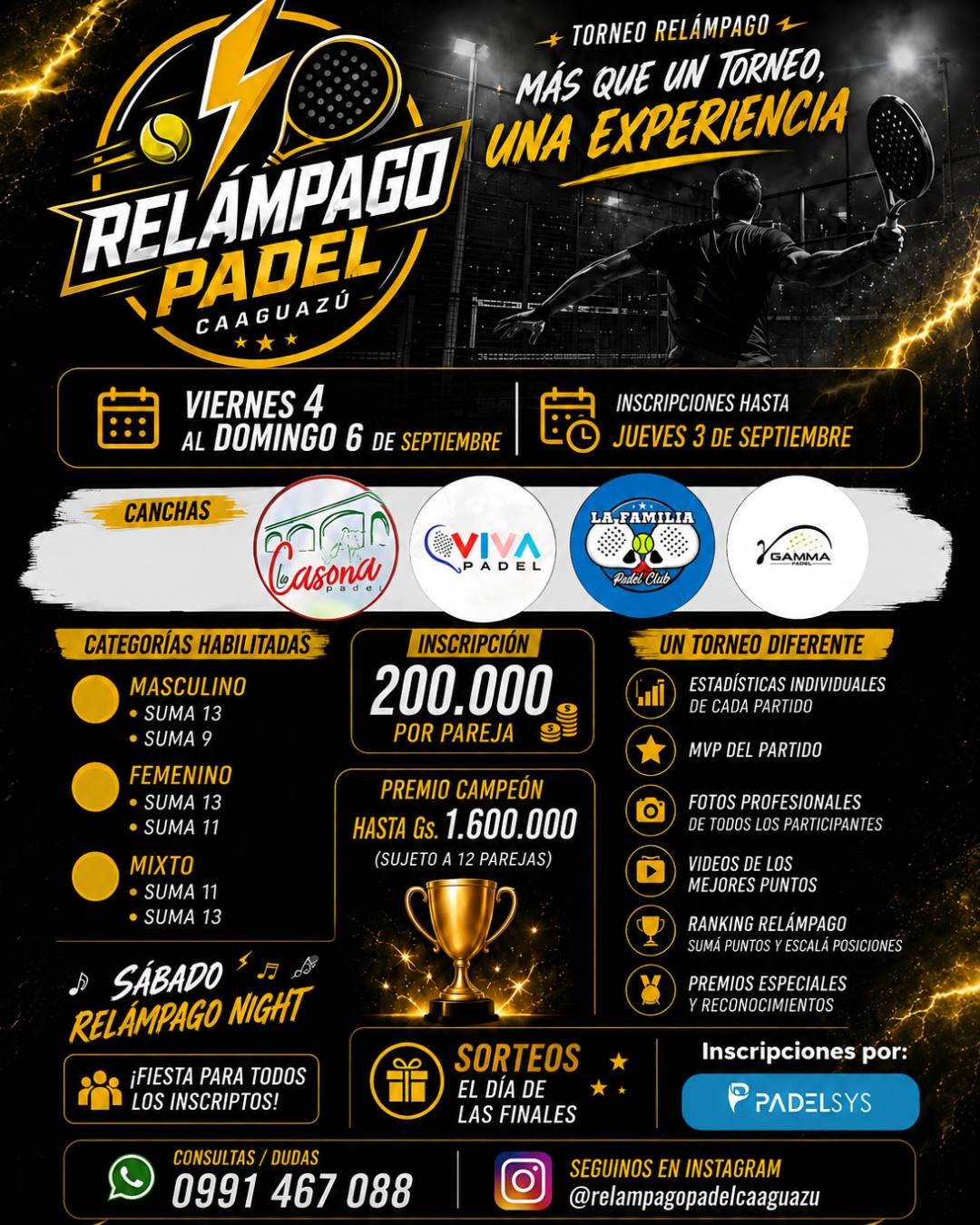 RELAMPAGO PADEL CAAGUAZU